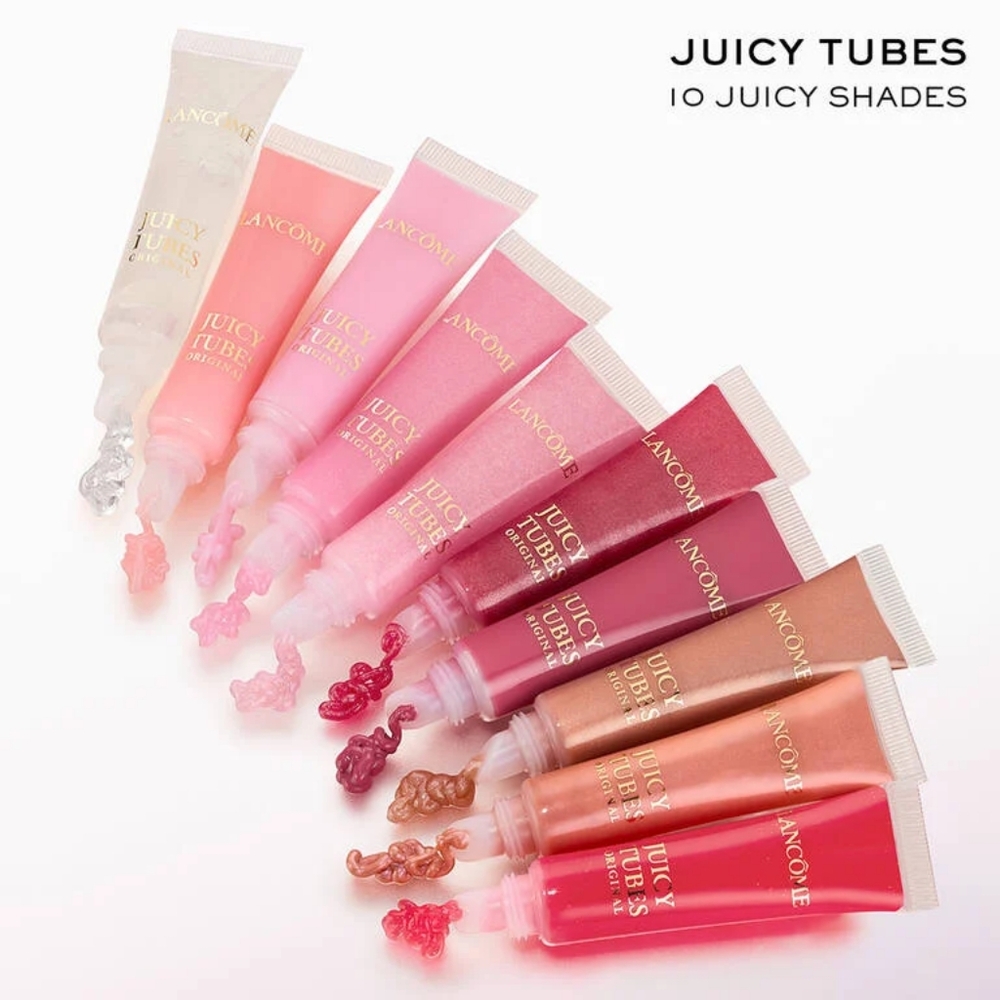 Lancôme Juicy Tubes Smoothie Simmer Nude Sparkle Plump Shine Lip Gloss .28oz - Picture 13 of 15